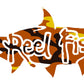 Orange Camo Tarpon Fishing Decal with Reel Fishy Logo