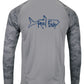 Tarpon Digital Camo Performance Dry-Fit Fishing Long Sleeve Shirts with 50+ UPF Sun Protection - Dk Gray