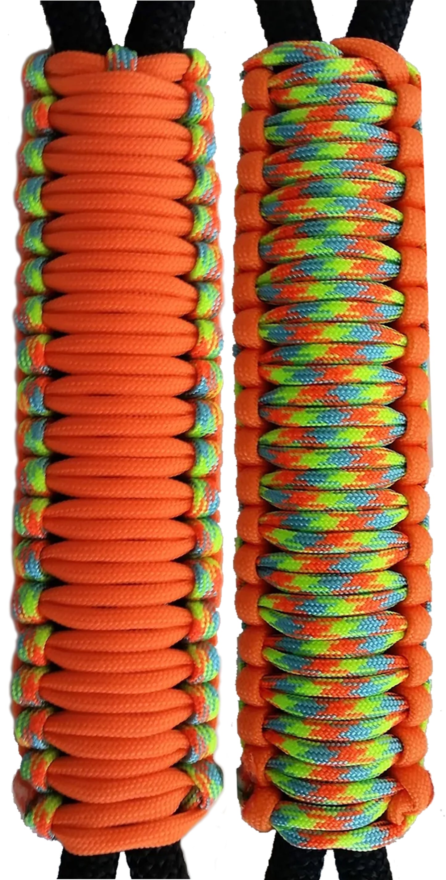 Neon Orange & Dragon Fly C002C072 - Paracord Handmade Handles for Stainless Steel Tumblers - Made in USA!