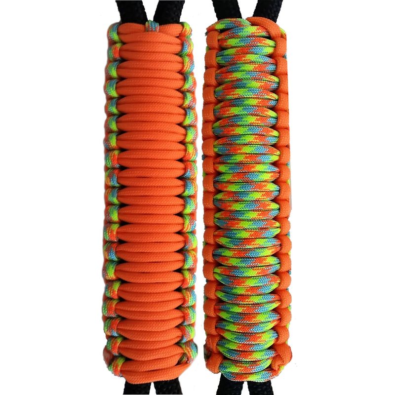 Neon Orange & Dragon Fly C002C072 - Paracord Handmade Handles for Stainless Steel Tumblers - Made in USA!