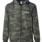 Forest Camo Lightweight Windbreaker Jacket with Hood - Water Resistant, Full Zip Front Closure