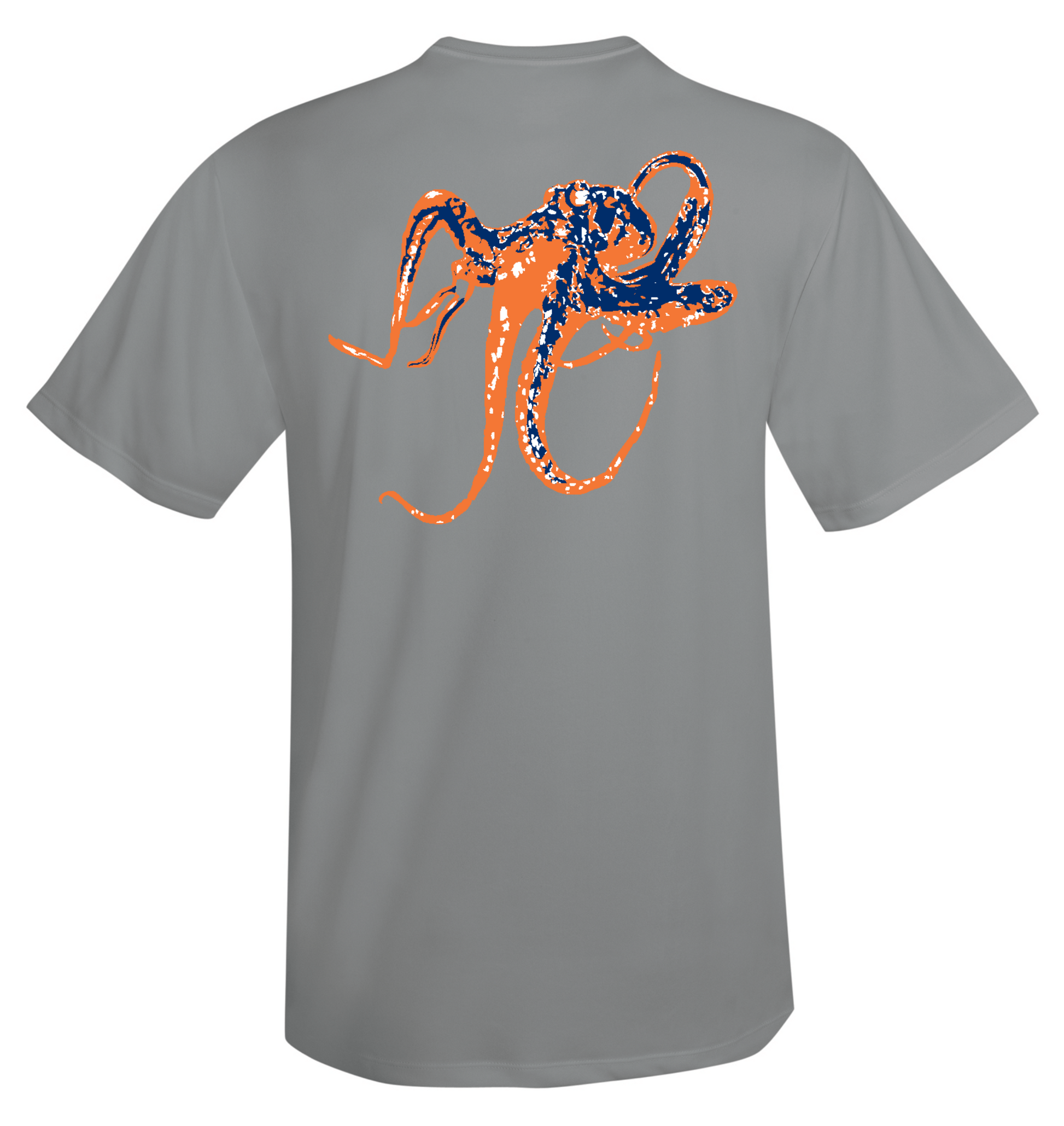 Octopus Performance Dry-Fit Short Sleeve - Gray w/Orange logo