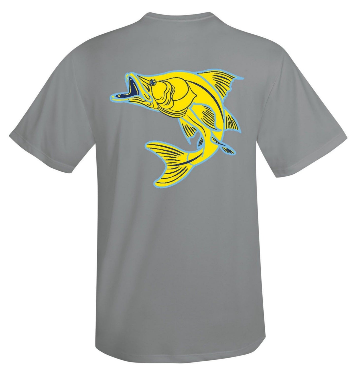 Snook Performance Dry-Fit Fishing Sun Protection shirts-Gray short sleeve