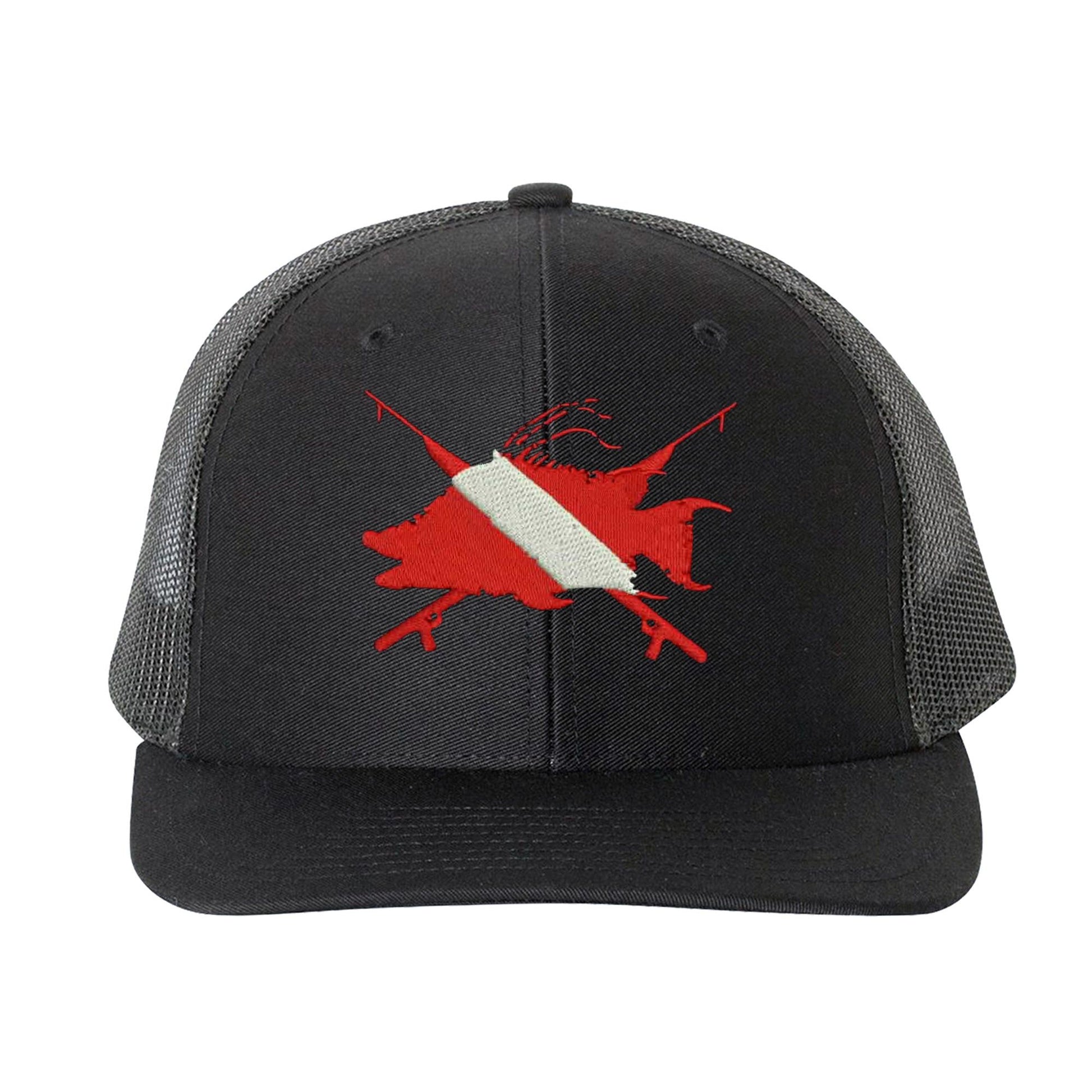 Hogfish Dive Spears Black and Black Mesh Trucker Hat