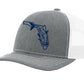 State of Florida Tarpon Reel Fishy Logo - Hthr Gray/White Trucker hat w/Navy Logo