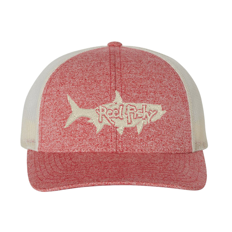 Heather Red/Birch Trucker hat with Birch Tarpon Logo
