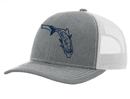 Tarpon Fishing Trucker Hat, Florida Logo Snapback Trucker Cap, Fishing Hat  – Reel Fishy Apparel