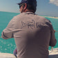 Performance Dry-Fit Tarpon Fishing long sleeve shirts with Sun Protection by Reel Fishy in Gray