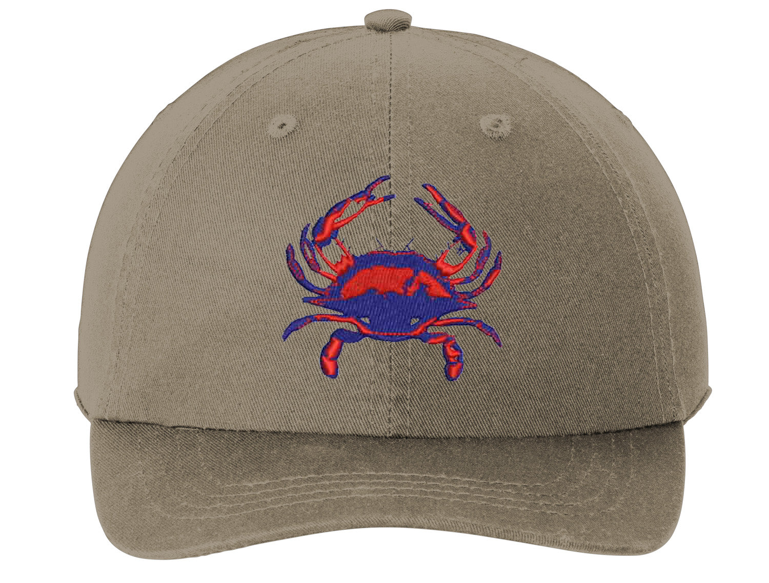 Blue Crab "Reel Crabby" Hat - Khaki Unstructured Dad Hat