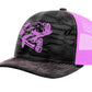Bass "Reel Hawg" Structured Trucker Hat - Kryptek Neon Pink- Pink Bass logo