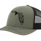 State of Florida Tarpon Reel Fishy Logo - Olive/Black Trucker hat w/Black Logo
