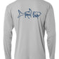 Youth Performance Dry-Fit Tarpon Fishing Shirts with Sun Protection by Reel Fishy Apparel - Long Sleeve Lt Gray