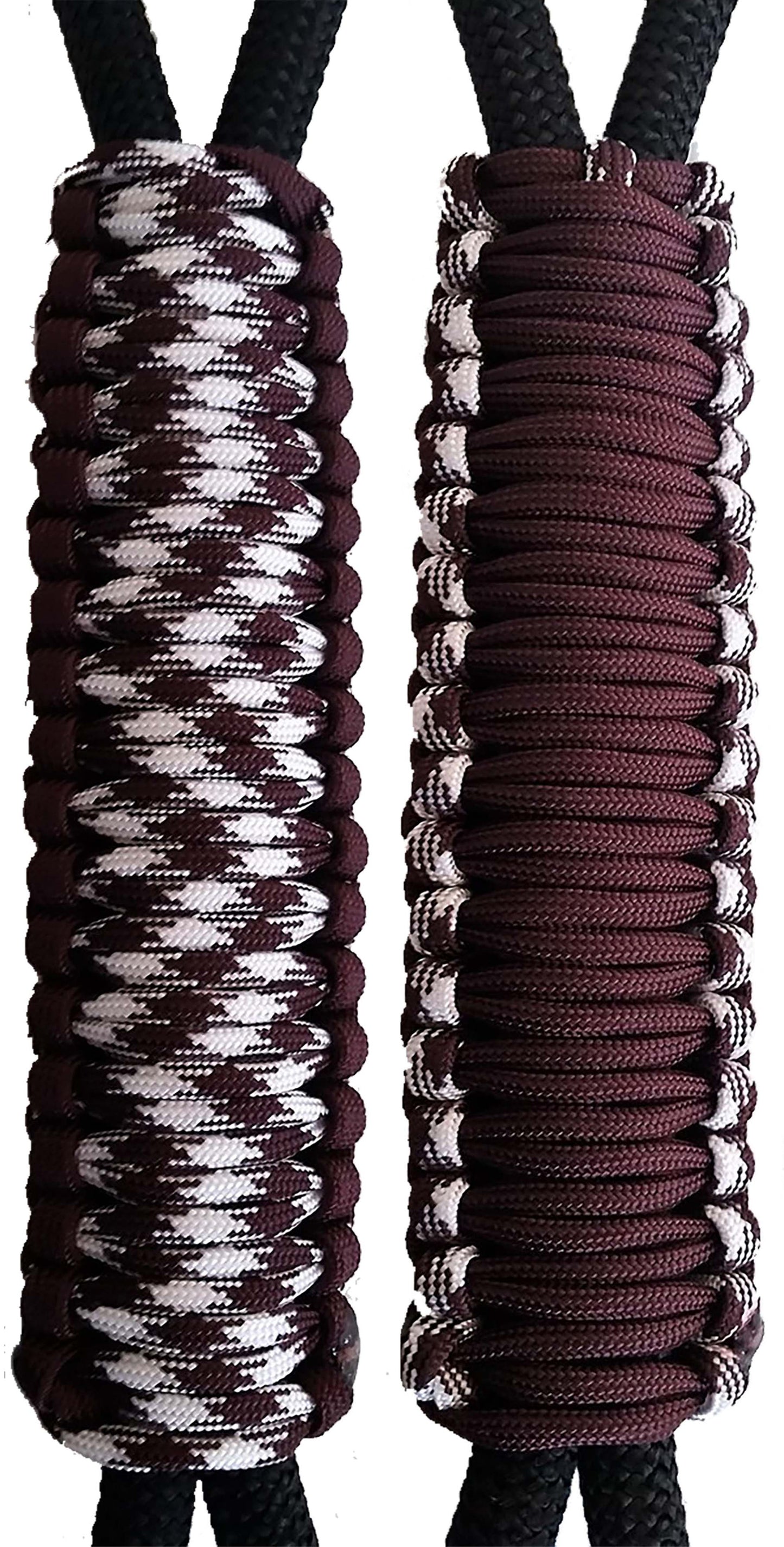 Maroon & Maroon Hounds Tooth C06AC040 - Paracord Handmade Handles for Stainless Steel Tumblers - Made in USA!
