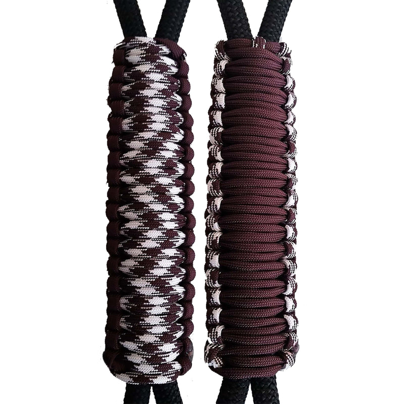 Maroon & Maroon Hounds Tooth C06AC040 - Paracord Handmade Handles for Stainless Steel Tumblers - Made in USA!