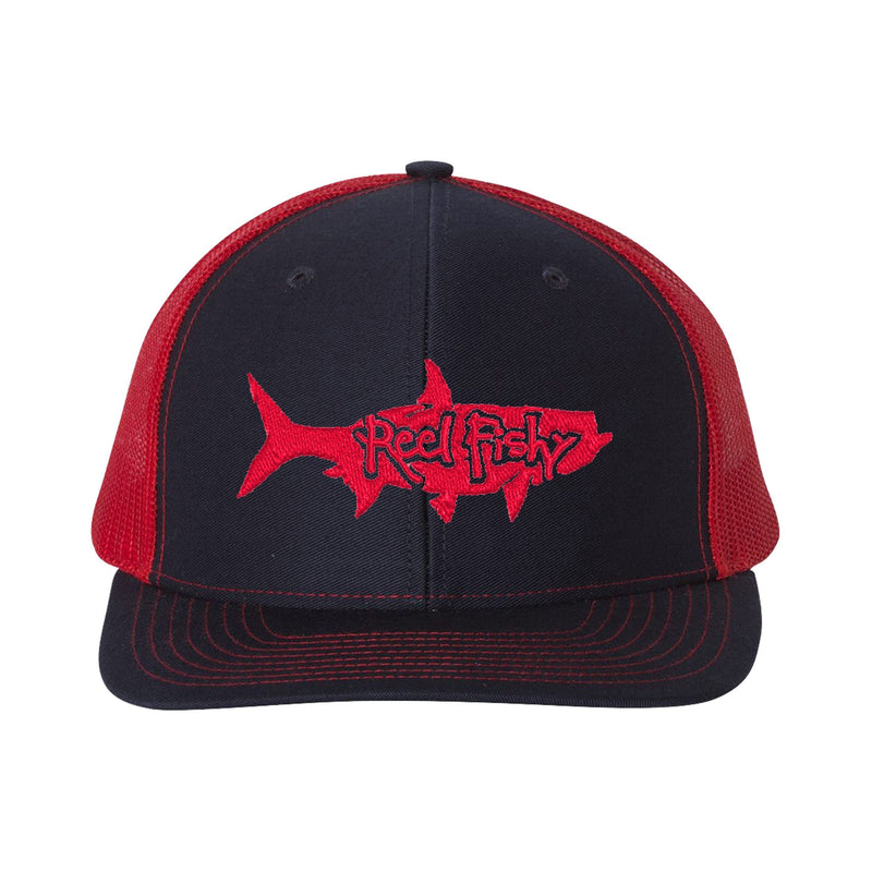 Navy/Red Trucker hat with Red Tarpon Logo