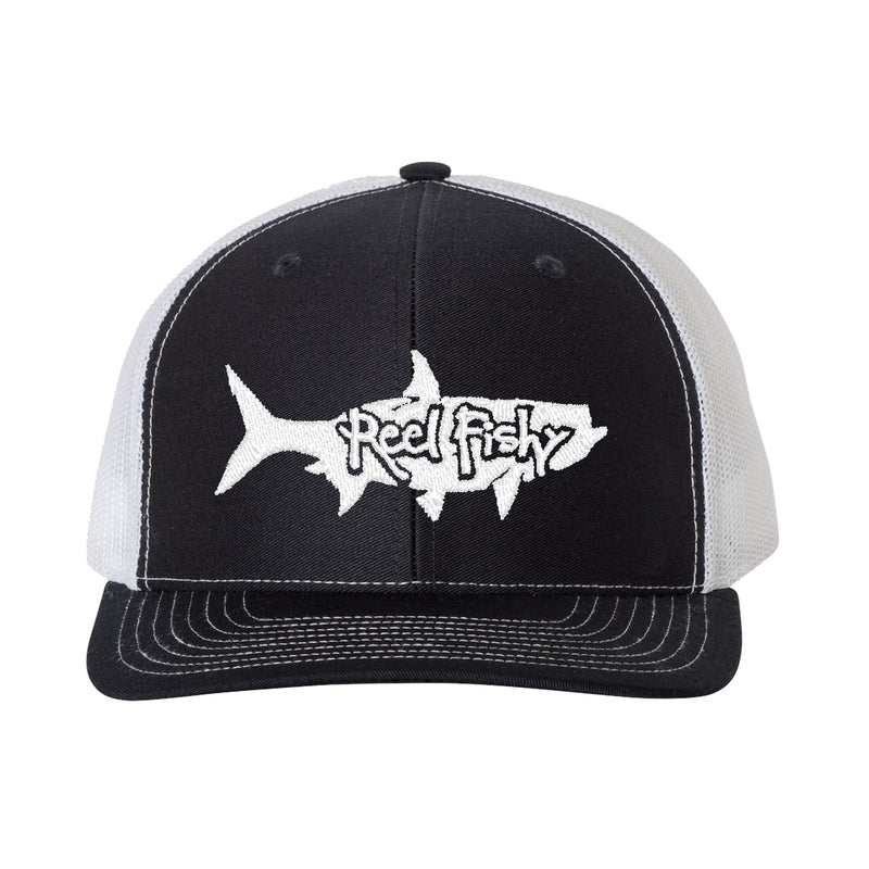 Navy/White Trucker hat with White Tarpon Logo