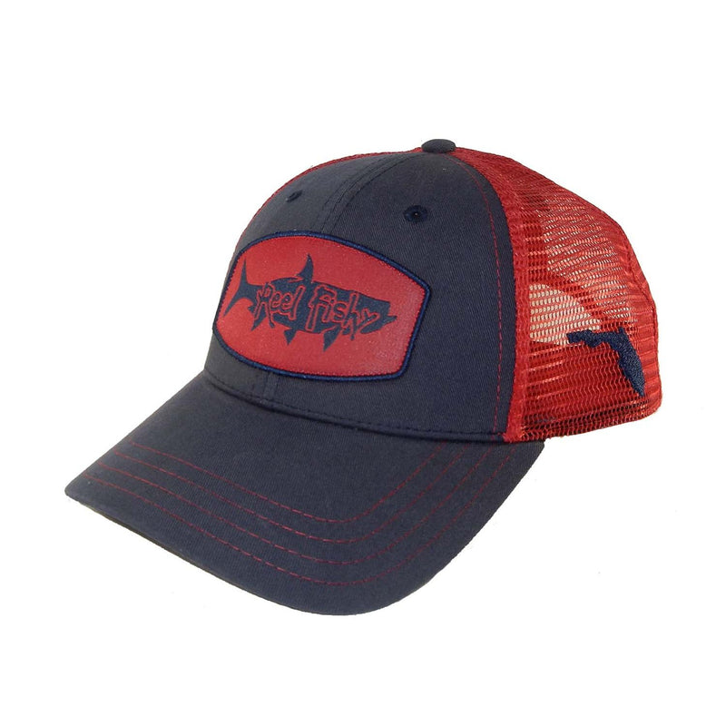 Navy/Red Mesh Trucker Hat with Red Tarpon Patch