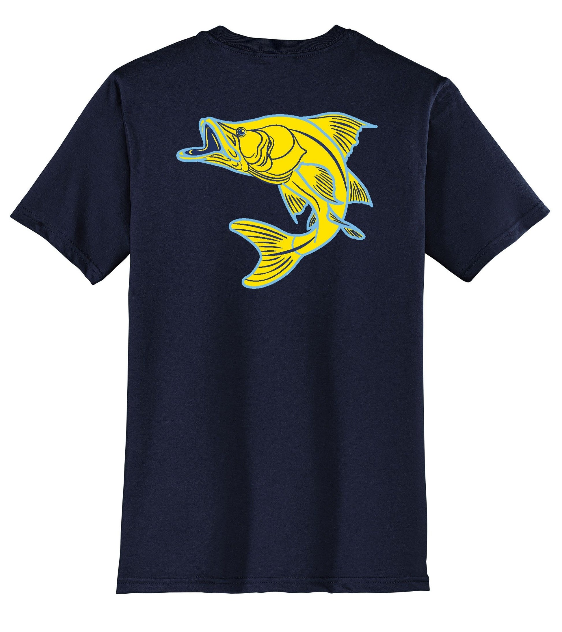 New! Navy Snook Fishing Cotton T-shirt short sleeves by Reel Fishy Apparel