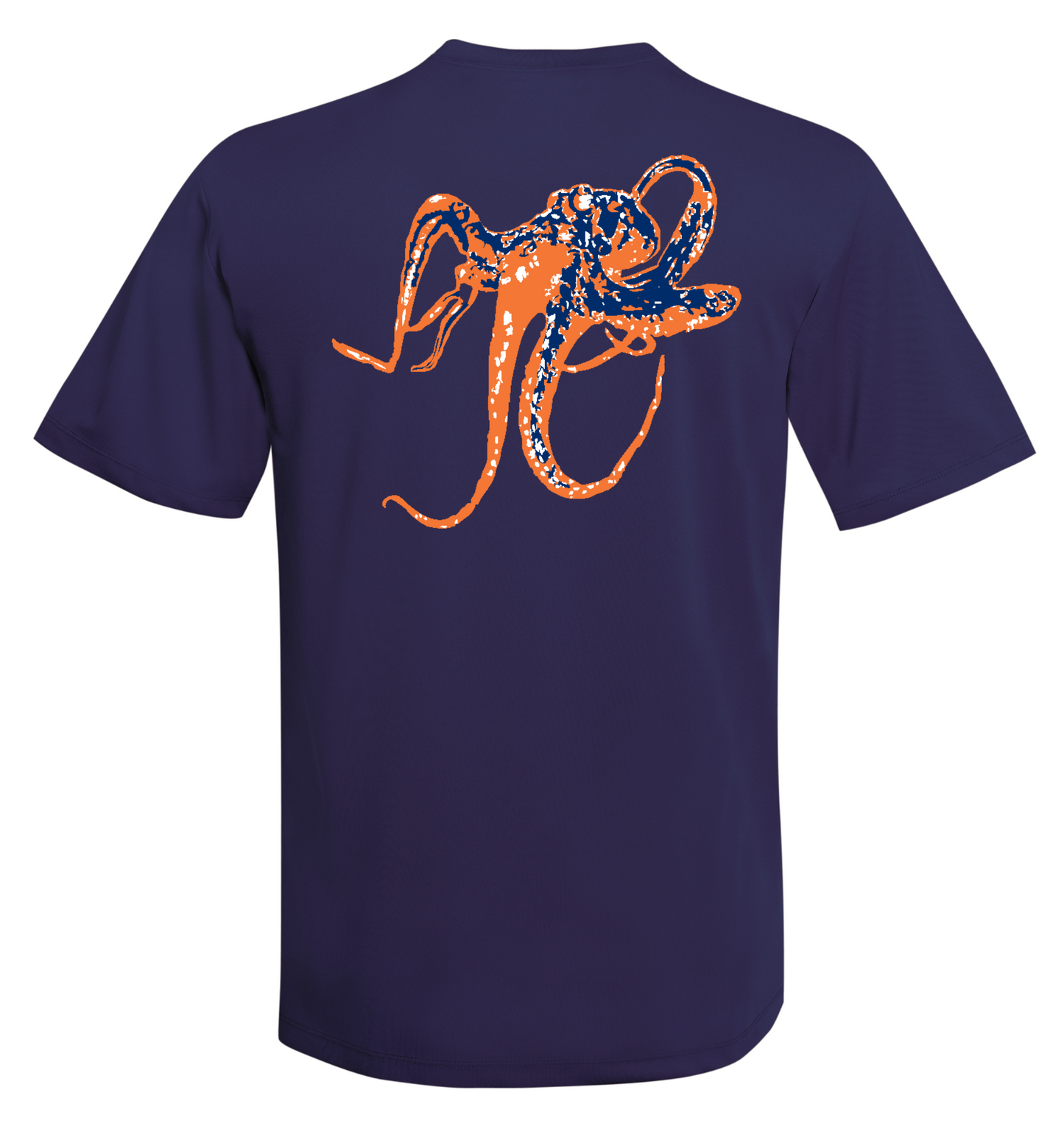 Octopus Performance Dry-Fit Short Sleeve - Navy w/Orange logo