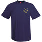 Snook Performance Dry-Fit Fishing Sun Protection shirts-Navy short sleeve Front with Reel Fishy Salt Rods Logo