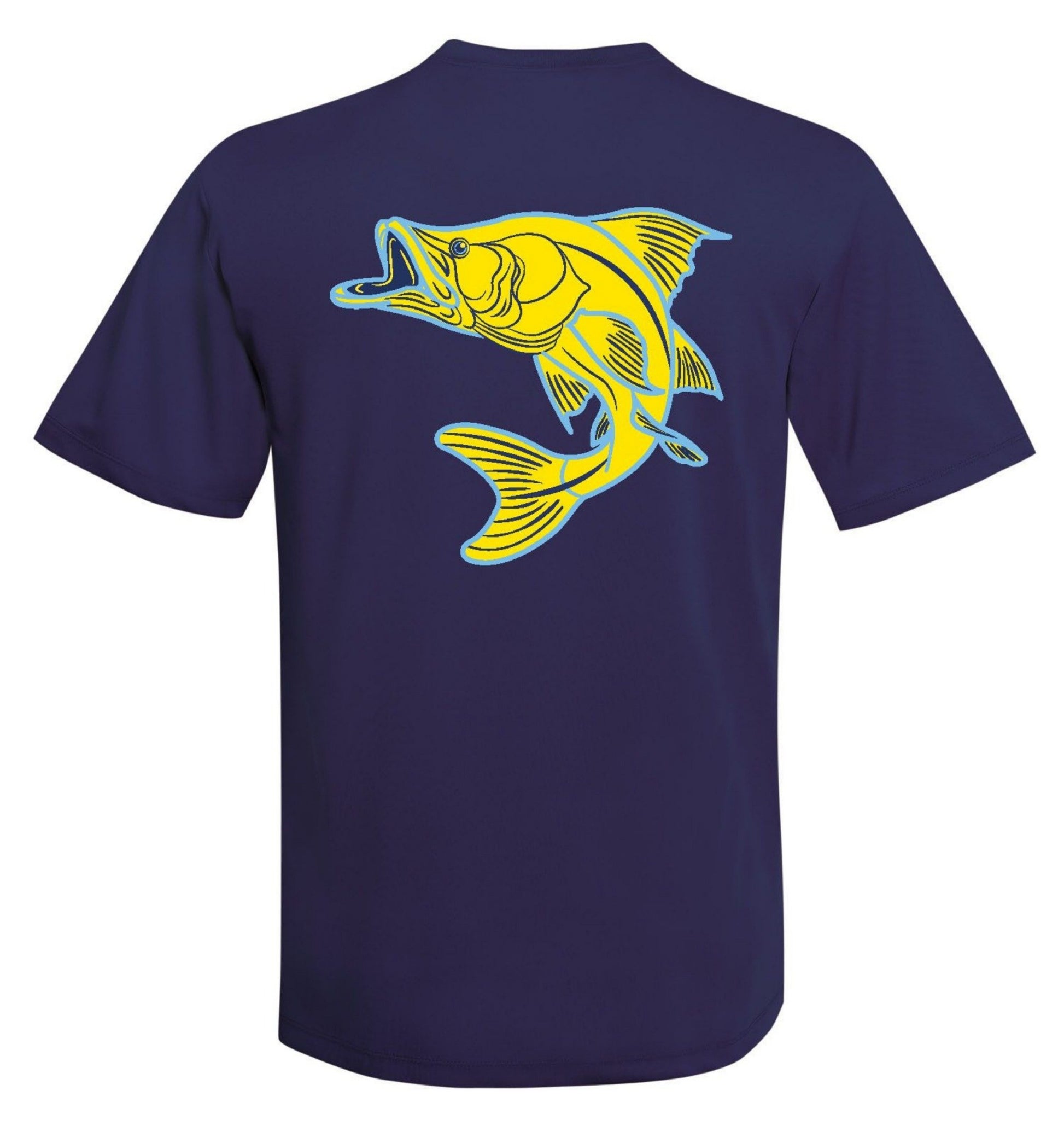 Snook Performance Dry-Fit Fishing Sun Protection shirts-Navy short sleeve