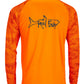 Tarpon Digital Camo Performance Dry-Fit Fishing Long Sleeve Shirts with 50+ UPF Sun Protection - Neon Orange
