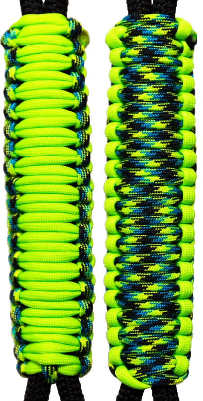 Neon Green & Aquitica -C023C062 - Paracord Handmade Handles for Stainless Steel Tumblers - Made in USA!