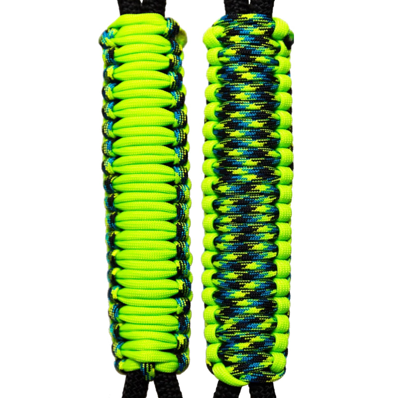 Neon Green & Aquitica -C023C062 - Paracord Handmade Handles for Stainless Steel Tumblers - Made in USA!