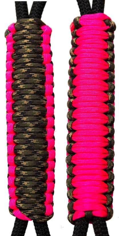 Camo & Neon Pink C008C036 - Paracord Handmade Handles for Stainless Steel Tumblers - Made in USA!