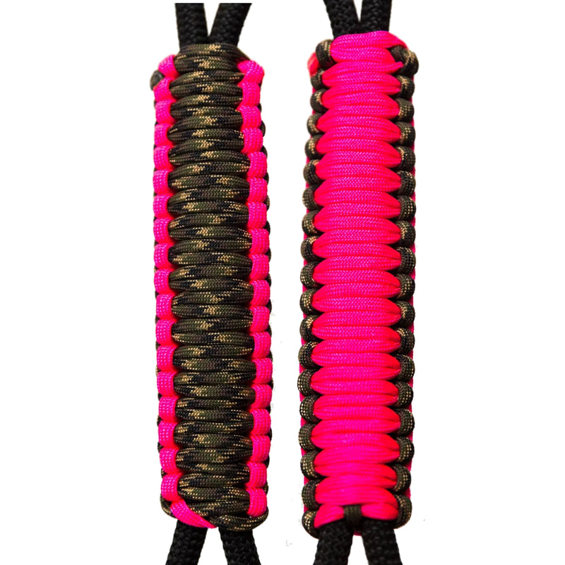 Camo & Neon Pink C008C036 - Paracord Handmade Handles for Stainless Steel Tumblers - Made in USA!