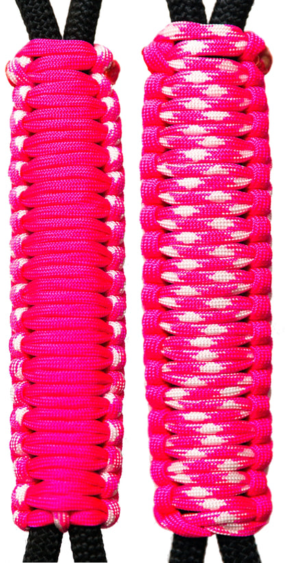 Neon Pink & Fashionista C008C048 - Paracord Handmade Handles for Stainless Steel Tumblers - Made in USA!