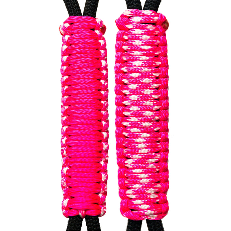 Neon Pink & Fashionista C008C048 - Paracord Handmade Handles for Stainless Steel Tumblers - Made in USA!