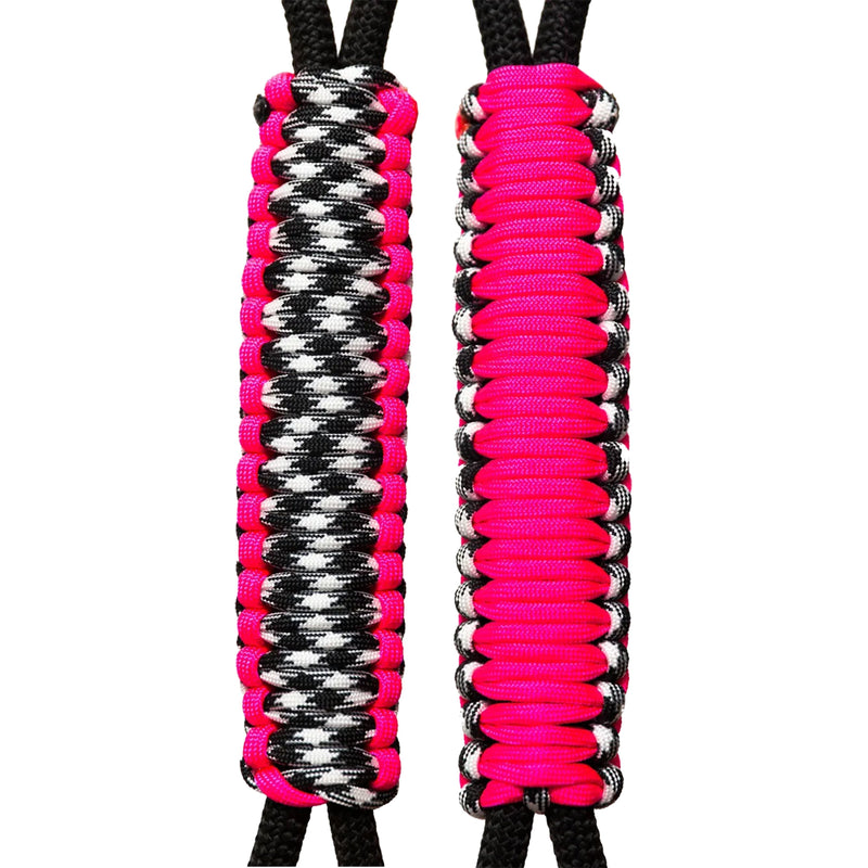 Neon Pink & Houndstooth C008C042 Paracord Handmade Handles for Stainless Steel Tumblers - Made in USA!