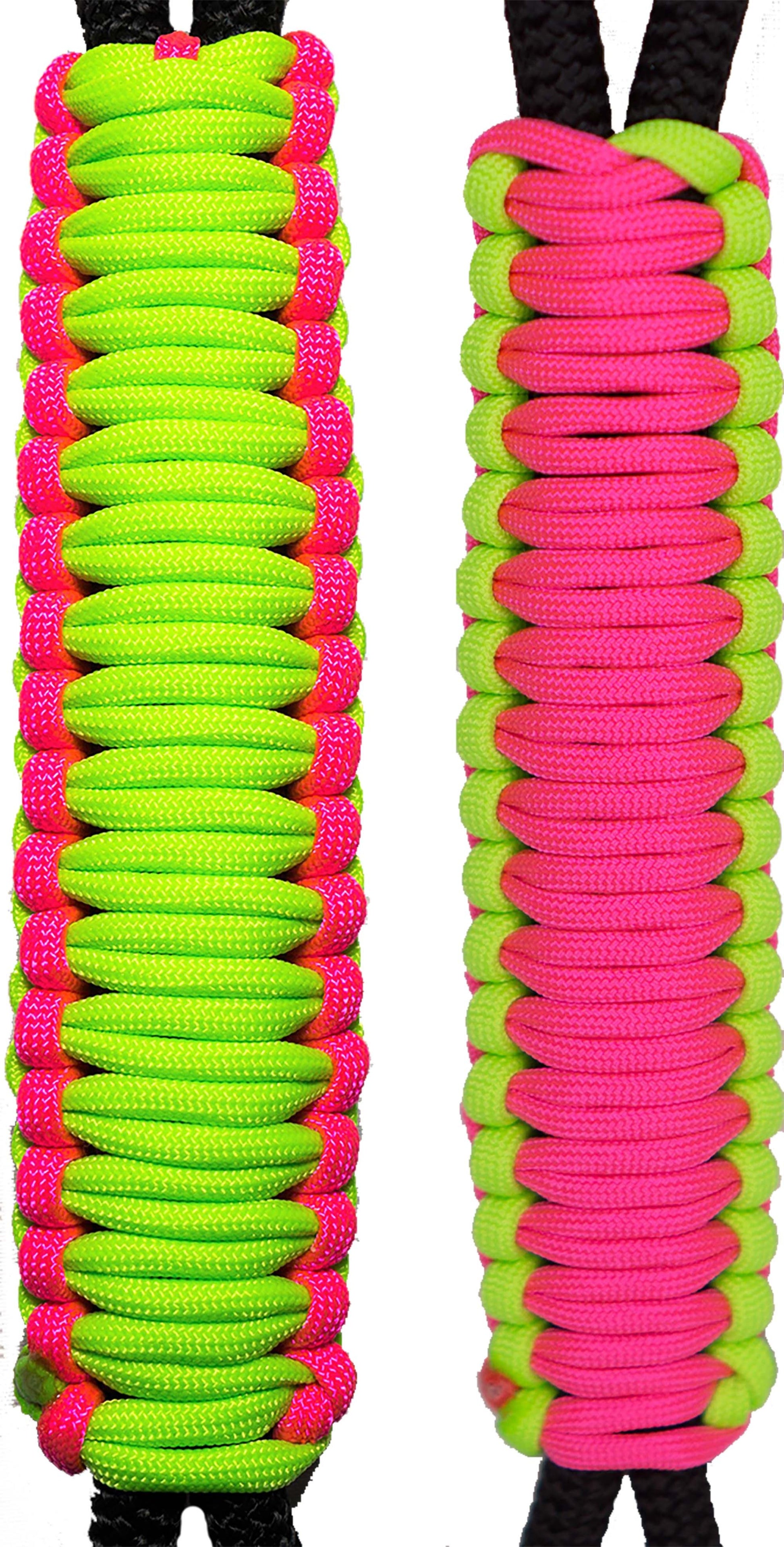 Neon Pink & Neon Green C008C023 Paracord Handmade Handles for Stainless Steel Tumblers - Made in USA!