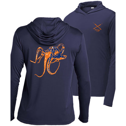 Navy Octopus dri-fit 50+ sun protection long sleeve hoodie