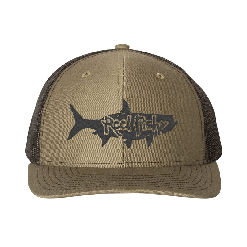 Olive/Black Trucker hat with Black Tarpon Logo