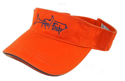 Orange Cotton Visor with Reel Fishy Tarpon Logo