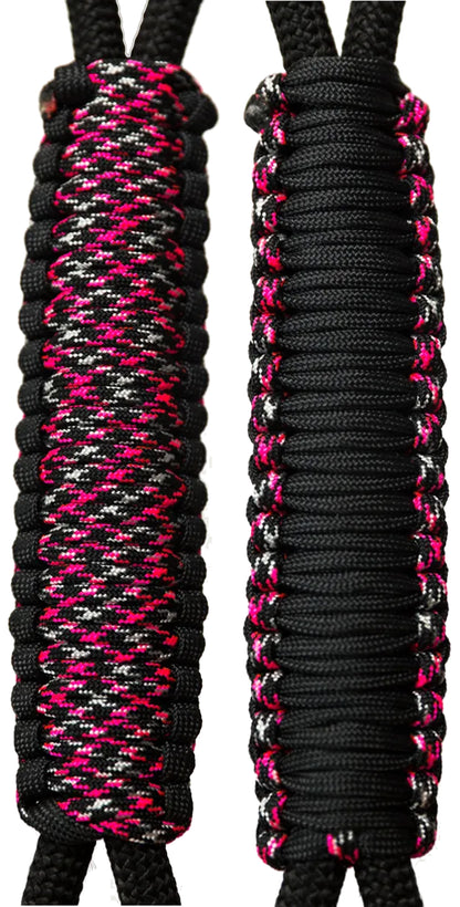 Black & Pink Ninja -C031C54 - Paracord Handmade Handles for Stainless Steel Tumblers - Made in USA!