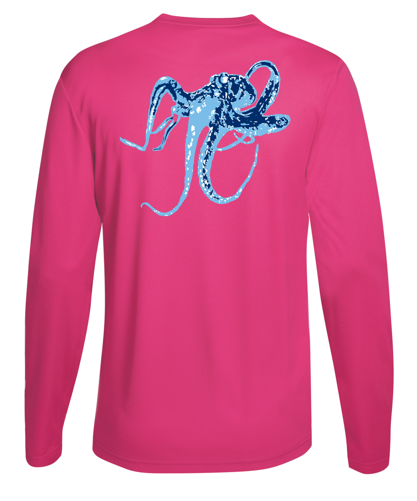 Octopus Performance Dry-Fit Long Sleeve - Pink w/Lt Blue logo