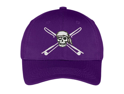 Youth Fishing Hats with Reel Fishy Pirate Skull & Rods Logo - Purple