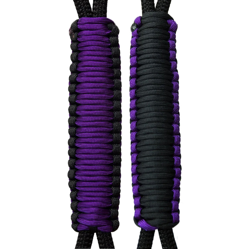 Purple & Black C024C031 - Paracord Handmade Handles for Stainless Steel Tumblers - Made in USA!