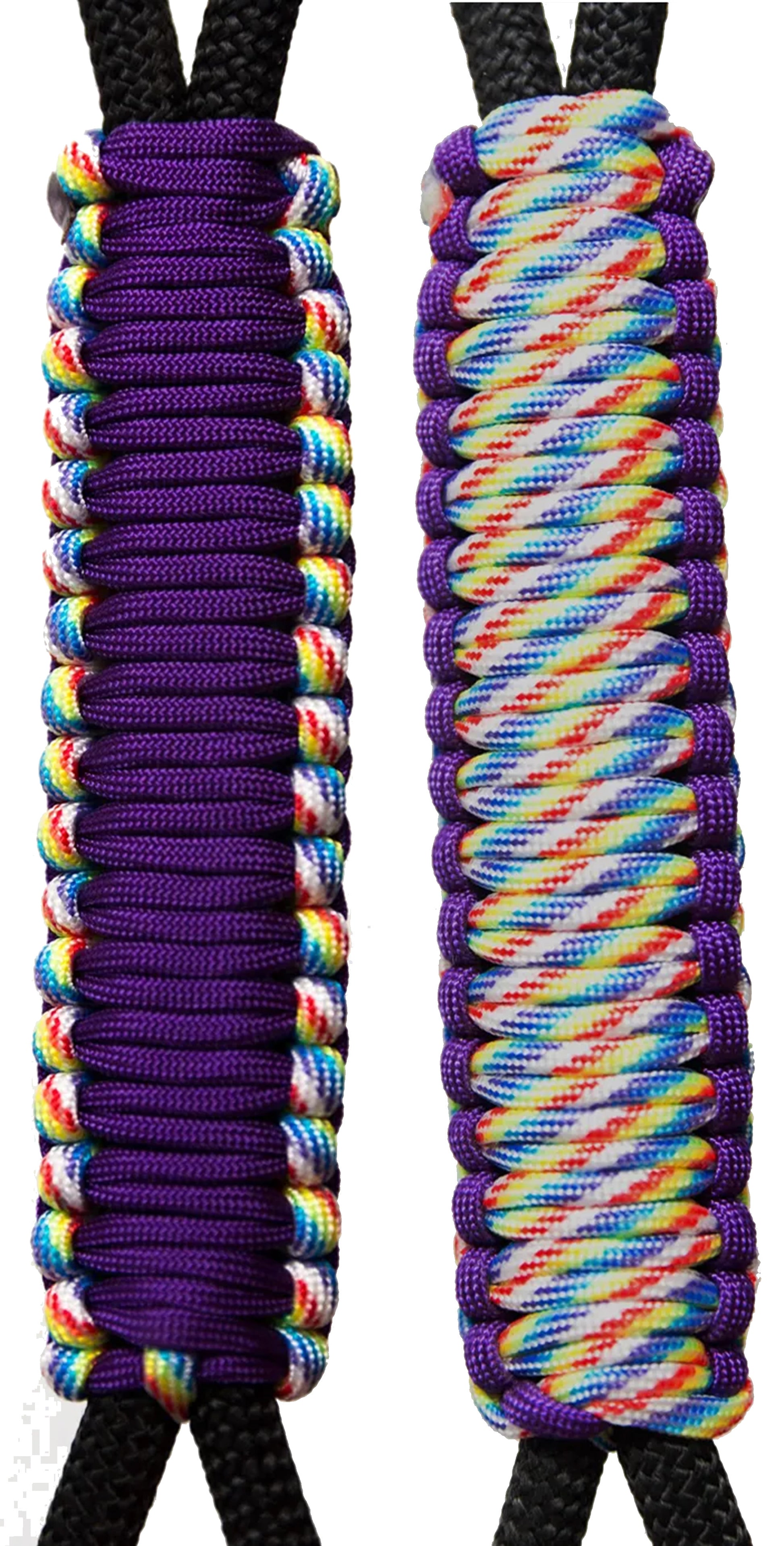 Purple & Rainbow -C024C050 - Paracord Handmade Handles for Stainless Steel Tumblers - Made in USA!