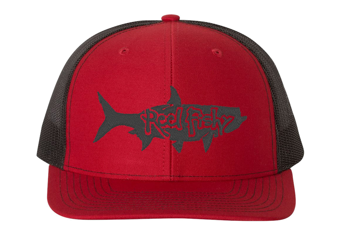 Red/Black Trucker hat with Black Tarpon Logo