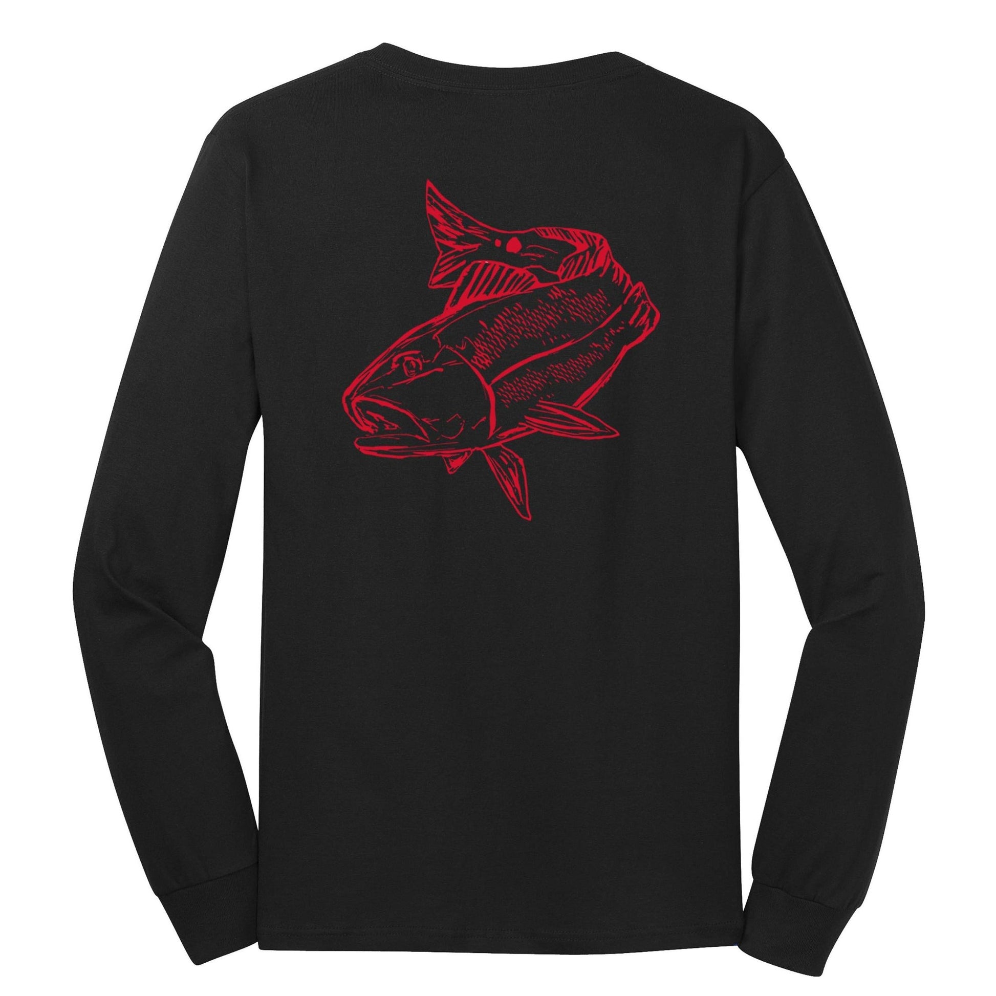 Redfish cotton long sleeve shirt in black