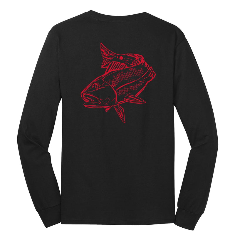Redfish cotton long sleeve shirt in black