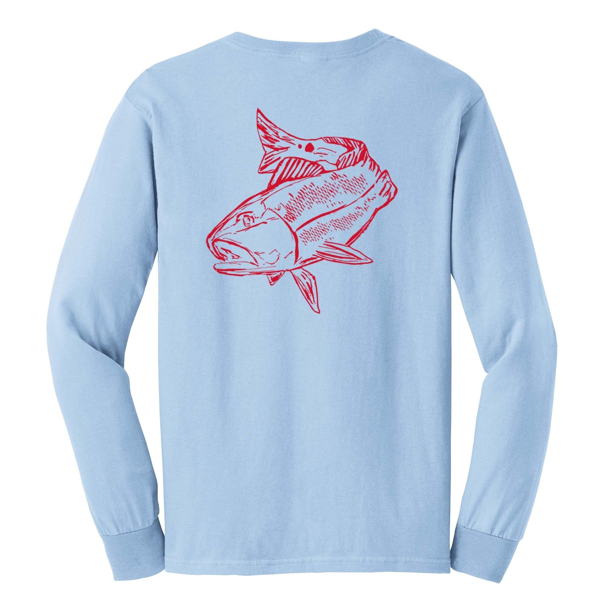 Redfish cotton long sleeve shirt in light blue
