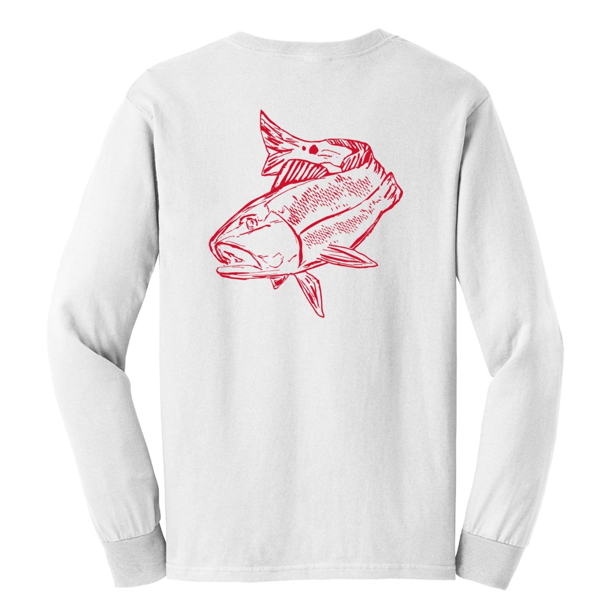 Redfish cotton long sleeve shirt in white