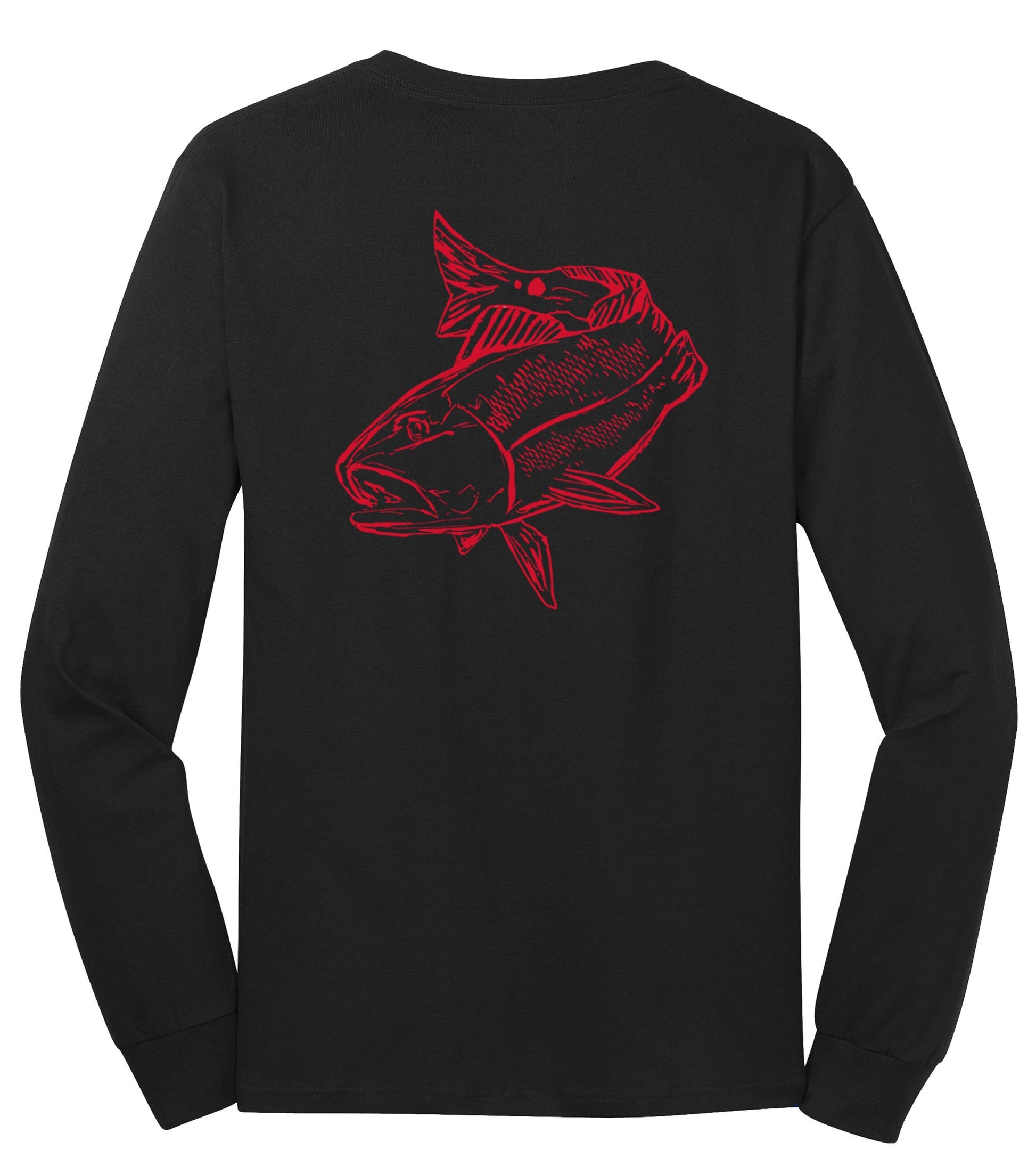 Redfish Cotton Black Long Sleeve Shirt