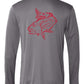 Redfish Performance Dry-Fit Fishing shirts with Sun Protection - Gray Long Sleeve