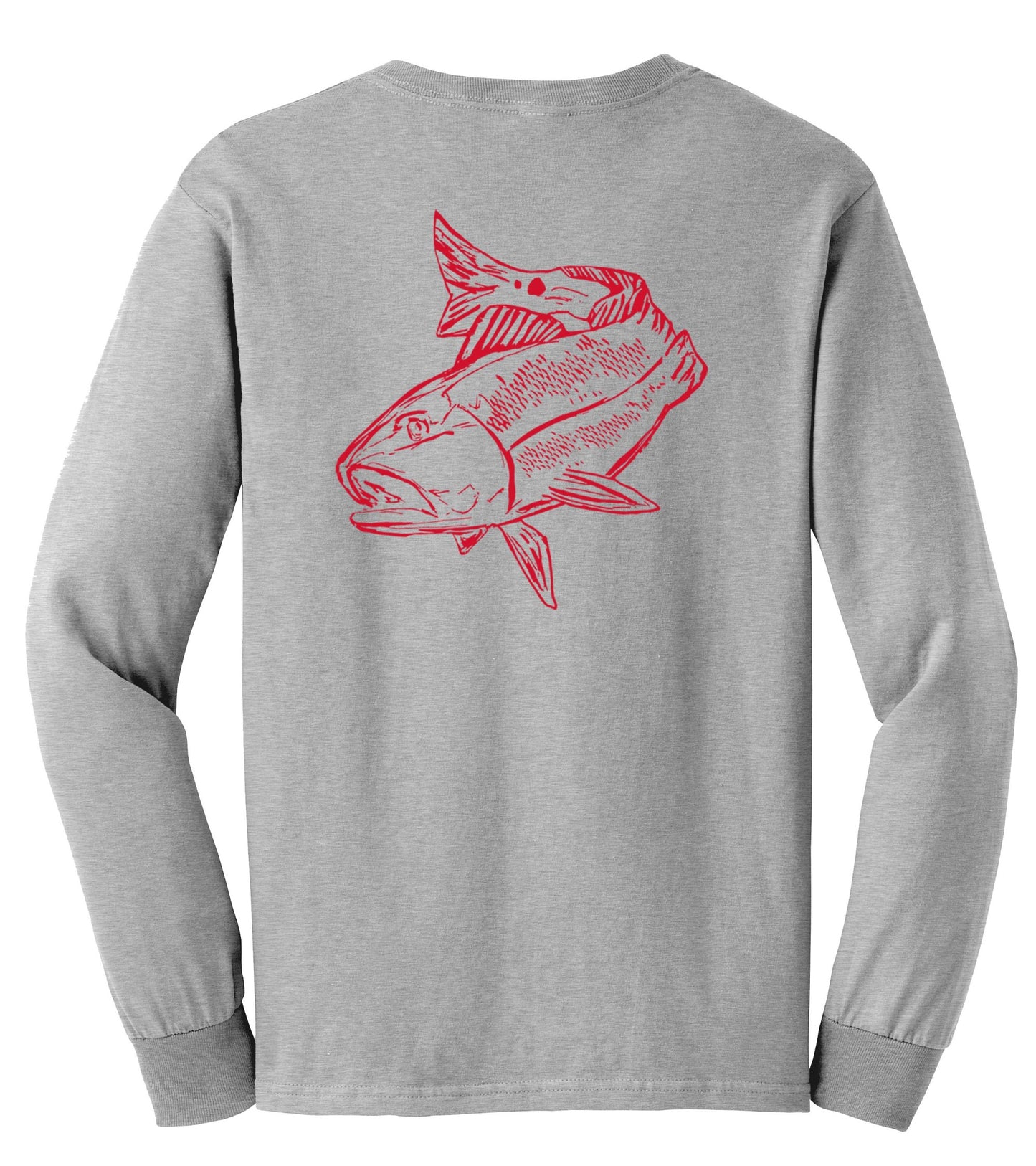 Redfish Cotton Light Gray Long Sleeve Shirt